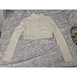 cefian stretch knit crop top size medium